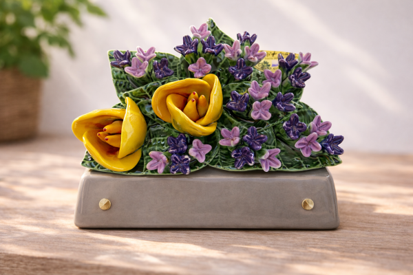 Céramique Violet et jaune