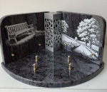 Plaque granit double lanterne banc