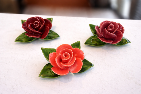 Céramique 12 cm, roses