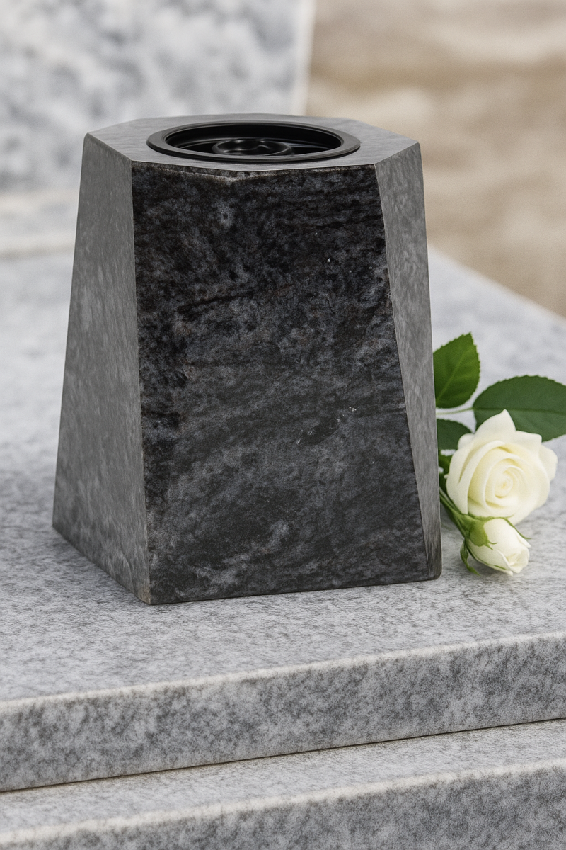 Vase carré gris