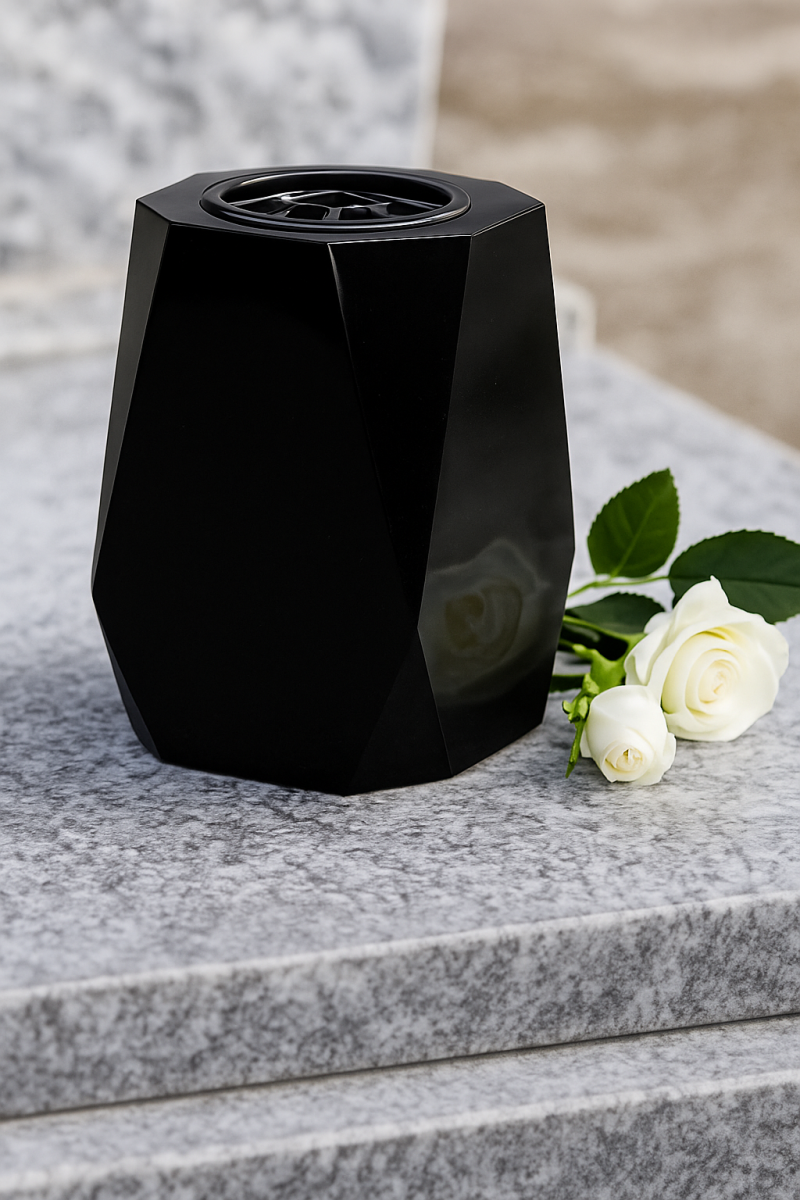 Vase carré noir