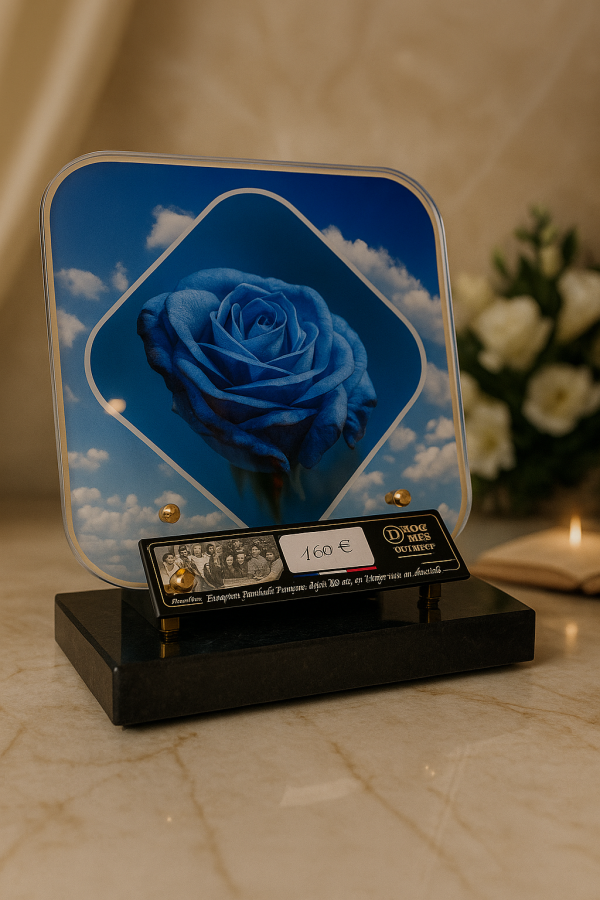 Plaque Rose bleue
